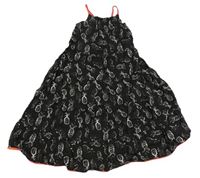 Čierne dlhé šaty s ananásmi M&S