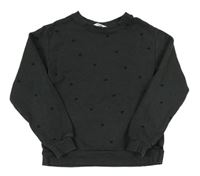 Antracitová mikina so srdiečkami H&M