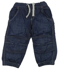 Tmavomodré loose pull on rifle H&M