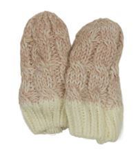 Růžovo-smetanové pletené rukavice Matalan