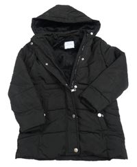 Černá šusťáková zimní parka s kapucí Primark