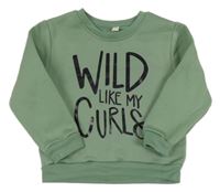 Khaki mikina s nápisom