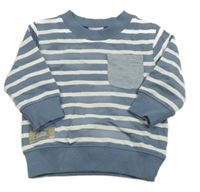 Modro-biela pruhovaná mikina s vreckom Next