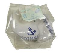 Nové - Biele bavlnené cápačky s kotvou vel. 16