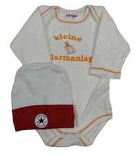 2set - Bílé body s blikačkou + bílá bavlněná čepice Converse