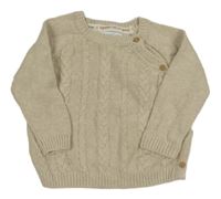 Béžový prepínaci sveter s copánkovým vzorom Primark