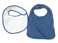 2set - Bílý froté bryndák + modrý slinták s tygry