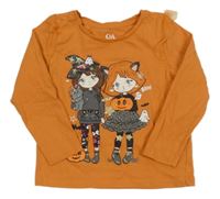 Oranžové triko s dívkami C&A