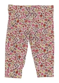 Bielo-ružové kvetované legíny F&F