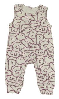 Bílé laclové tepláky s písmeny