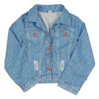 Modrá crop bunda riflového vzhledu Shein