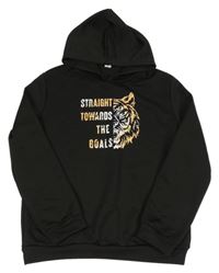 Čierna mikina s tigrom a kapucňou Shein