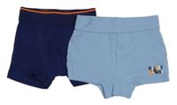 2x boxerky - modré s Mickeym + tmavomodré