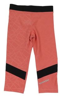 Korálovo-čierne športové capri funkčné legíny Crivit