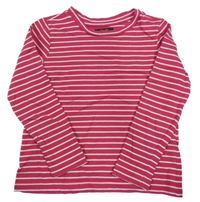 Fuchsiovo-bílé pruhované triko OVS
