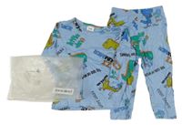 Nové - Svetlomodré pyžama s dinosaurami