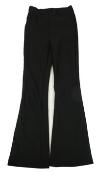 Čierne rebrované flare nohavice Primark