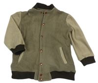 Kaki-hnedá fleecová podšitá prepínaci mikina