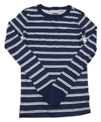 Tmavomodro-biele pruhované tričko Lands'End