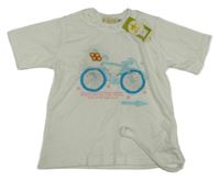 Nové - Smotanové tričko s bicyklom