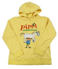 Žltá mikina s Pipi a kapucňou H&M