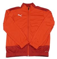 Červeno-rubínová sportovní funkční propínací mikina s logem Puma