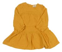 Horčicové mušelínové šaty Pep&Co