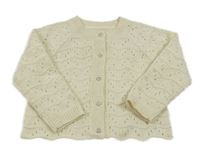 Smetanovo-zlatý perforovaný prepínaci sveter Matalan