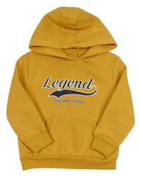 Okrová mikina s nápisom a kapucňou Primark