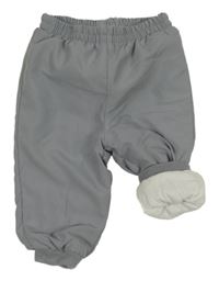 Sivé šušťákové zateplené nohavice