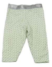 Mintovo-strieborné vzorované legíny s hviezdičkami Ergee