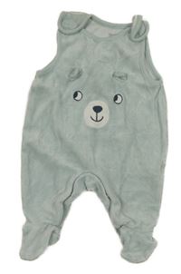 Světlemodré sametové dupačky s medvědem C&A