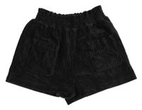 Antracitové žebrované sametové kraťasy kiabi