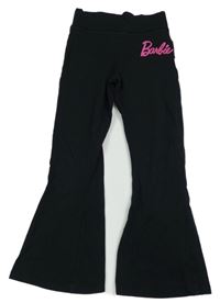 Černé flare legíny s nápisem - barbie
