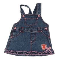 Modré na traké rifľové šaty s volánikom