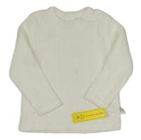 Nové - bílé sametové žebrované triko shein