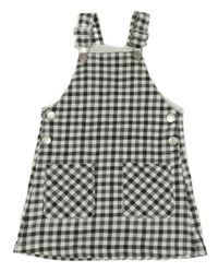 Sivo-biele kockované na traké šaty Dopodopo