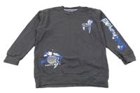 Tmavosivá oversize mikina s potlačou Nutmeg