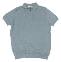 Světlemodré úpletové polo tričko M&S