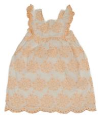 Bielo-oranžové kvetované ľahké šaty Primark