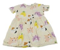 Smotanové šaty s obrázkami H&M