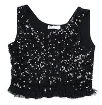 Čierny flitrový crop top H&M