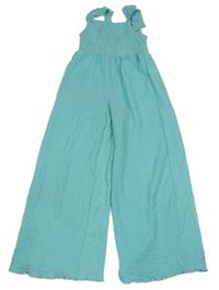 Světlemodrý mačkaný kalhotový overal Zara