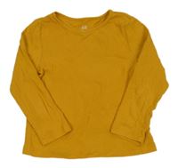 Okrové rebrované tričko H&M