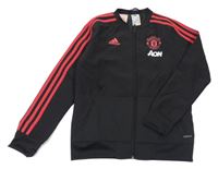 Černo-červená fotbalová funkční bunda - Manchester united Adidas