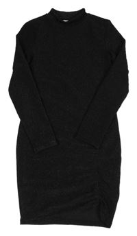 Čierne trblietavé elastické šaty H&M