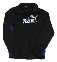 Čierna športová funkčná prepínaci mikina s logom Puma