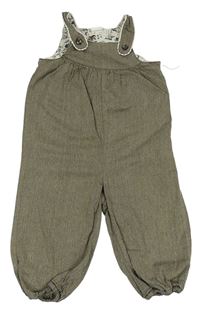 Hnědé vzorované laclové kalhoty H&M