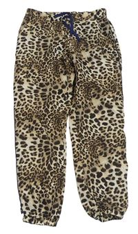 Béžovo-hnedé cuff nohavice s leopardím vzorom H&M