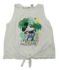 Biely top s Mickeym a uzlíkem zn. H&M